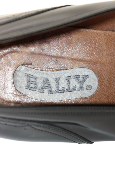 Bally Mens Leather Tasseled Detail Slip On Loafers Black Size 13