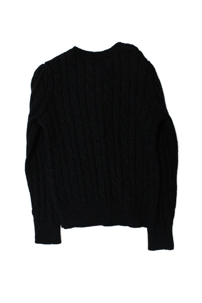 Polo Ralph Lauren Girls Cable Knit Long Sleeve Buttoned Cardigan Black Size 5