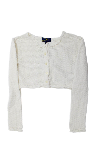 Polo Ralph Lauren Girls Knitted Long Sleeve Cropped Sweater Size 6