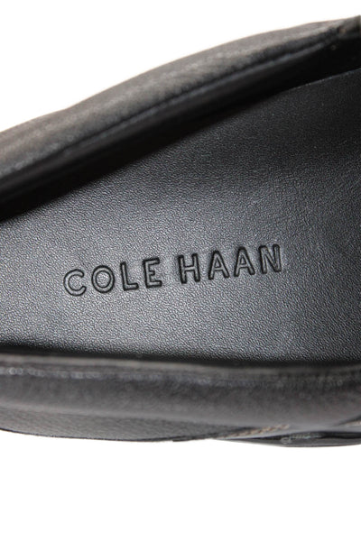 Cole Haan Mens Leather Slip On Casual Shoes Black Size 7.5