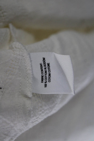 Derek Lam 10 Crosby Women Tunic Blouse V-Neck Long Sleeve White Cotton Size 6