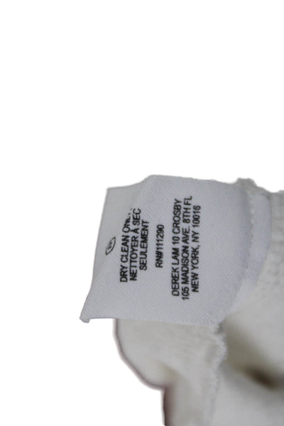 Derek Lam 10 Crosby Women Tunic Blouse V-Neck Long Sleeve White Cotton Size 6
