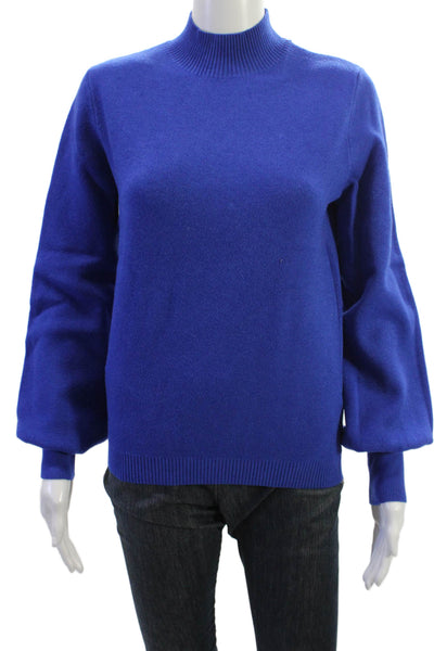 Robertson + Rodeo Unisex Blue Mock Neck Pullover Sweater Long Sleeve Size S