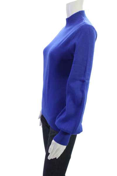 Robertson + Rodeo Unisex Blue Mock Neck Pullover Sweater Long Sleeve Size S