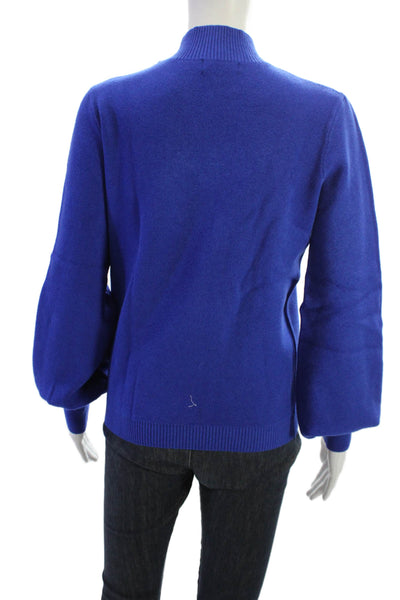 Robertson + Rodeo Unisex Blue Mock Neck Pullover Sweater Long Sleeve Size S