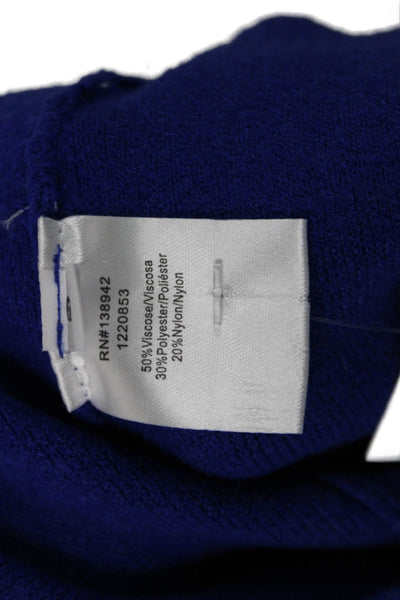 Robertson + Rodeo Unisex Blue Mock Neck Pullover Sweater Long Sleeve Size S