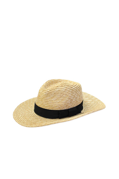 Brixton Womens Straw Wide Brim Sun Hat Beige Black Size Large