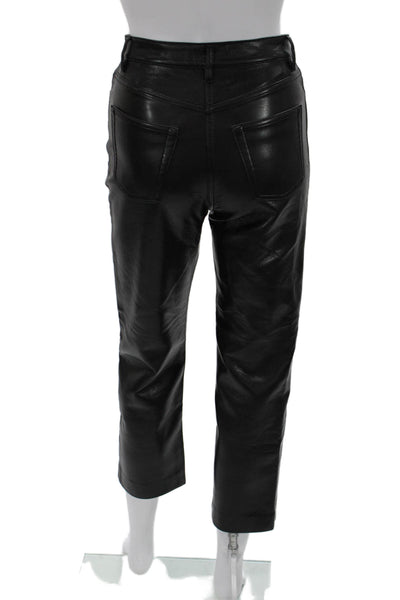 Wilfred Women Ankle Cropped Biker Black Pants Button Closure Size 0