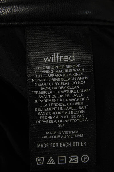 Wilfred Women Ankle Cropped Biker Black Pants Button Closure Size 0