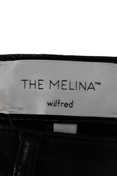 Wilfred Women Ankle Cropped Biker Black Pants Button Closure Size 0