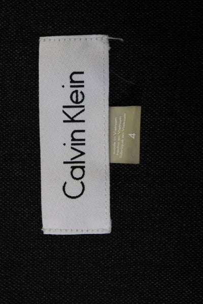 Calvin Klein Womens Dark Gray Zip Blazer Long Sleeve Size 4