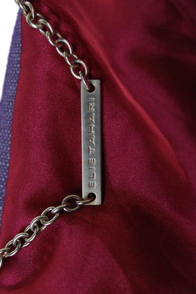 Elie Tahari Women Blazer Purple Collared Button 3/4 Sleeve Size 4