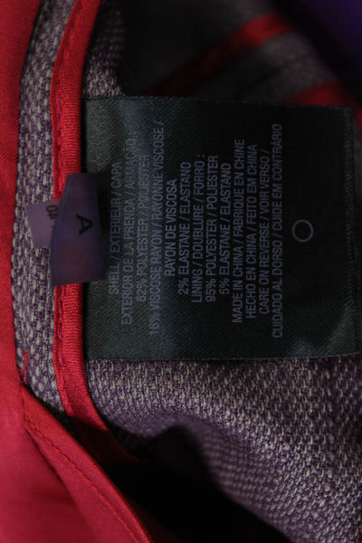 Elie Tahari Women Blazer Purple Collared Button 3/4 Sleeve Size 4