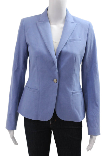 Banana Republic Womens Light Blue Collared Button Blazer Long Sleeve Size 2