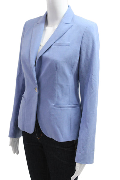 Banana Republic Womens Light Blue Collared Button Blazer Long Sleeve Size 2