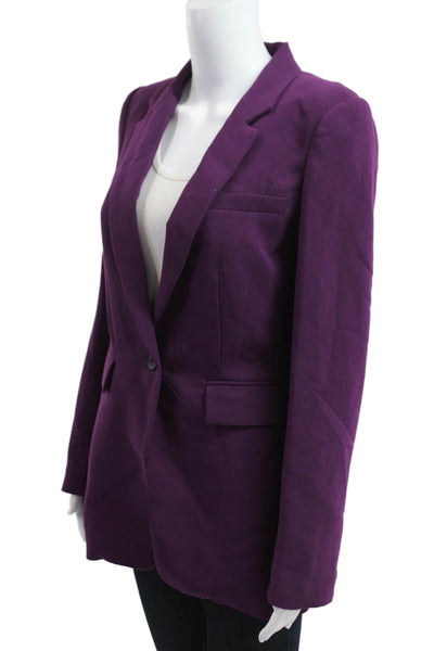 1 State Unisex Purple Collared Long Sleeve Blazer Button Closure Size 8