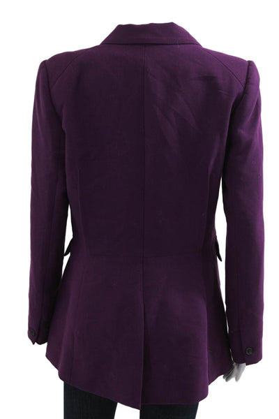 1 State Unisex Purple Collared Long Sleeve Blazer Button Closure Size 8