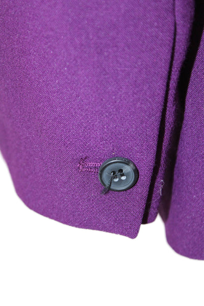 1 State Unisex Purple Collared Long Sleeve Blazer Button Closure Size 8