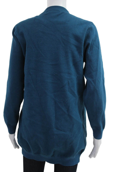 Merokeety Unisex Cardigan Blue V-Neck Long Sleeve Size M