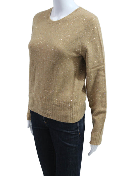 J Crew Unisex Beige Virgin Wool Cashmere Crew Neck Pullover Sweater Size M