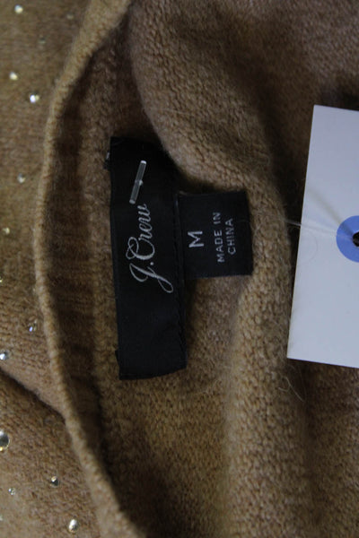 J Crew Unisex Beige Virgin Wool Cashmere Crew Neck Pullover Sweater Size M