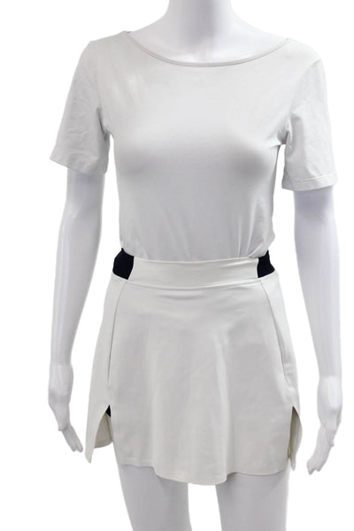 Splits59 Women Mini Skort White Polyester Lycra Size XS