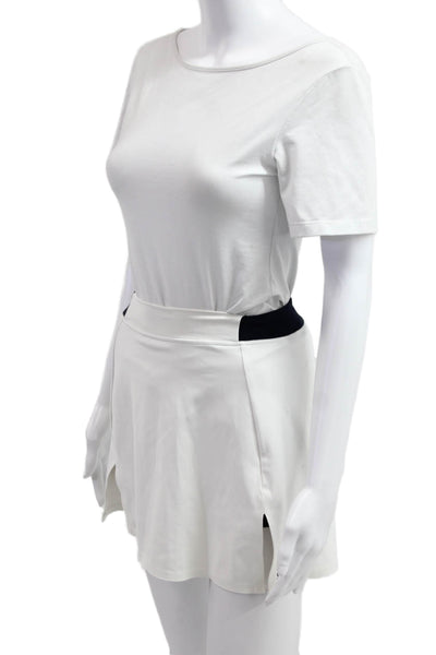 Splits59 Women Mini Skort White Polyester Lycra Size XS