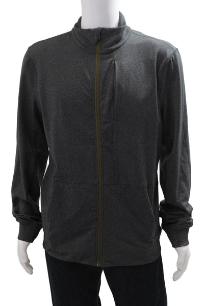 Lululemon Mens Full-zip Sweatshirt Dark Gray High Neck Long Sleeve Size L