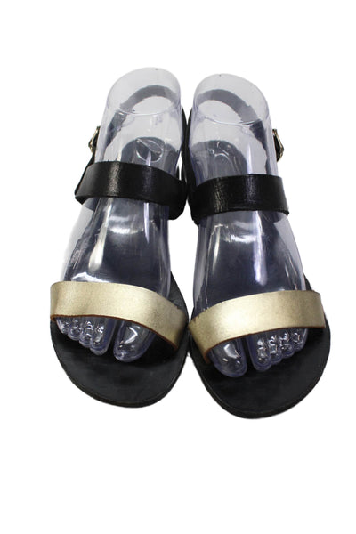 Ancient Greek Sandals Womens Leather Ankle Strap Flat Sandals Shoes Black Size 7