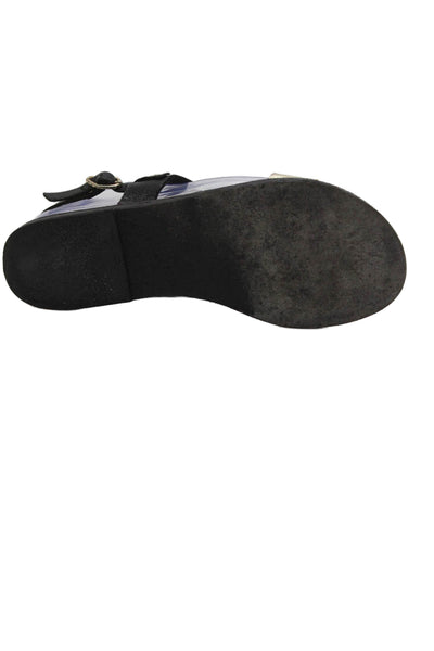 Ancient Greek Sandals Womens Leather Ankle Strap Flat Sandals Shoes Black Size 7