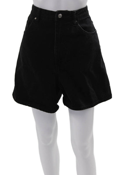 Zara Unisex Black Cotton Bermuda Shorts 90s Button Size 12