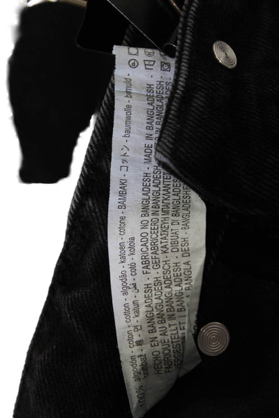 Zara Unisex Black Cotton Bermuda Shorts 90s Button Size 12