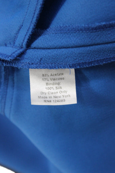 Lisa Perry Women Blue V-Neck Tunic Blouse Long Sleeve Zip Size 10