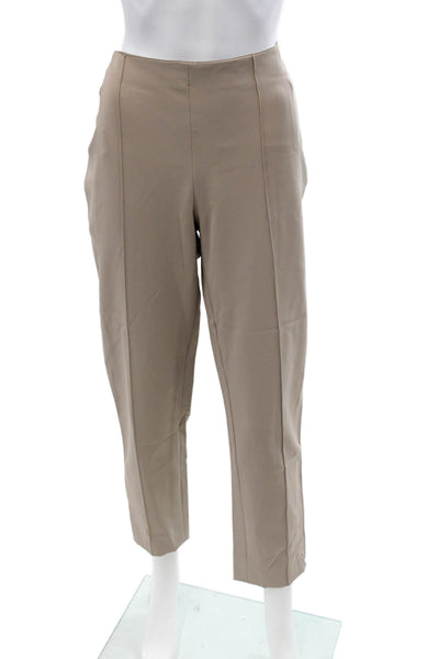 Escada Women Ankle Dress Pants Beige Polyester Elastane Size 42