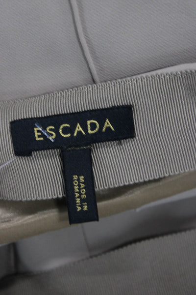 Escada Women Ankle Dress Pants Beige Polyester Elastane Size 42