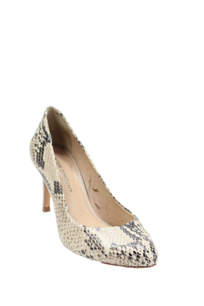 Antonio Melani Womens Faux Snakeskin Stiletto Heels Beige Size 6.5