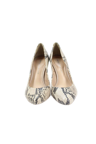 Antonio Melani Womens Faux Snakeskin Stiletto Heels Beige Size 6.5