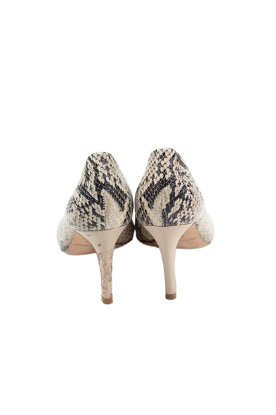 Antonio Melani Womens Faux Snakeskin Stiletto Heels Beige Size 6.5