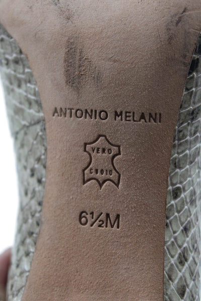 Antonio Melani Womens Faux Snakeskin Stiletto Heels Beige Size 6.5