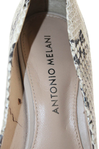 Antonio Melani Womens Faux Snakeskin Stiletto Heels Beige Size 6.5