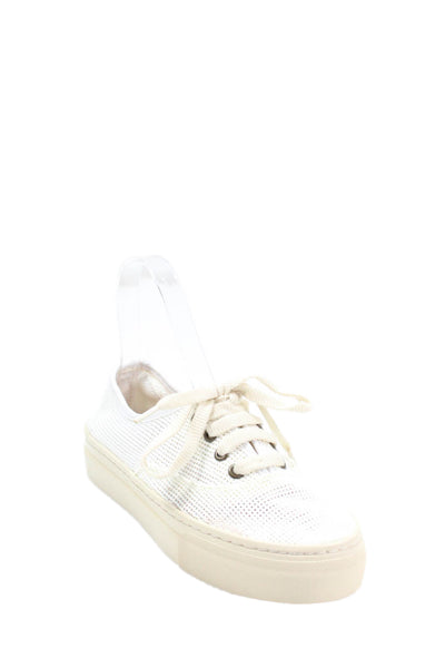 Soludos Womens Mesh Lace Up Sneakers Solid White Size 6