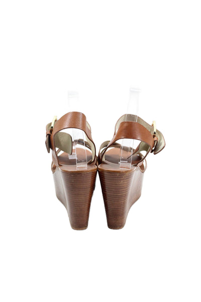Michael Michael Kors Womens Platform Wedge Heels Brown Size 7.5