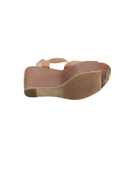 Michael Michael Kors Womens Platform Wedge Heels Brown Size 7.5