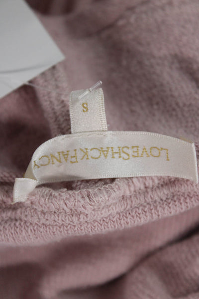 Love Shack Fancy Women Jogger Sweatpants Pink Cotton Button Size S