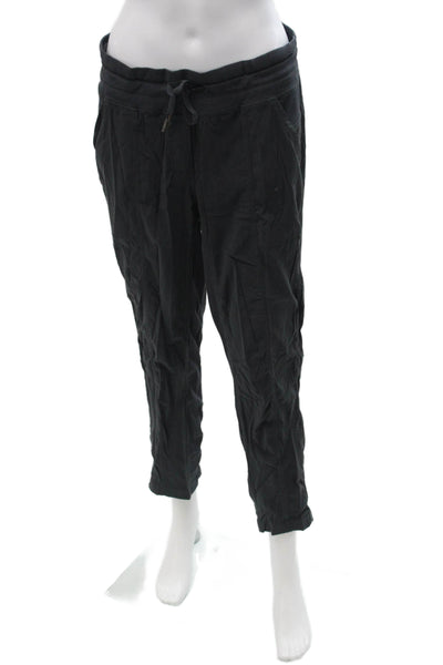 Lululemon Women Cropped Jogger Pants Black Drawstring Size 8