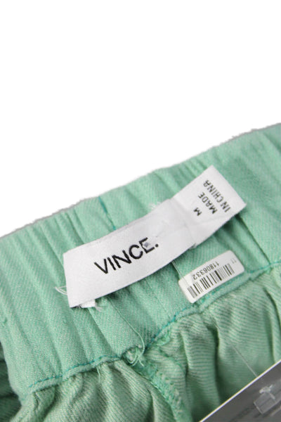 Vince Unisex Green Linen Blend Beach Shorts Size M