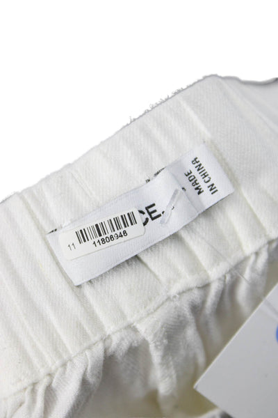 Vince Unisex White Linen Blend Beach Shorts Size S