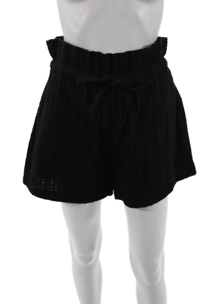 A.L.C. Unisex Black Drawstring Beach Shorts Size 6