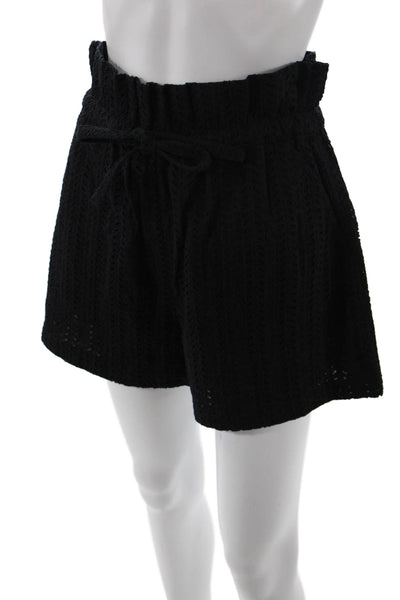 A.L.C. Unisex Black Drawstring Beach Shorts Size 6