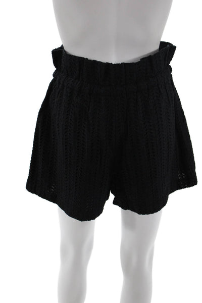 A.L.C. Unisex Black Drawstring Beach Shorts Size 6